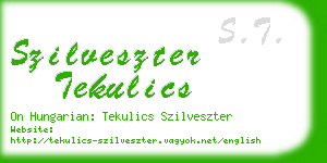 szilveszter tekulics business card